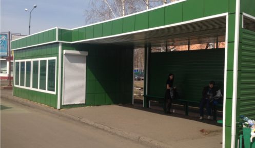 Новая остановка-торговый павильон на Диспетчерской
